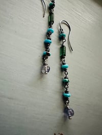 Image 6 of Egyptian turquoise and tourmaline earrings