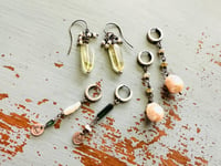 Image 8 of gorgeous baroque pearl and Australian boulder opal dangle earrings by peacesofindigo