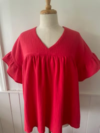 Image 1 of The Red Cheesecloth Sadie Top