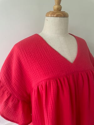 Image of The Red Cheesecloth Sadie Top