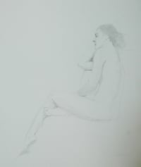 "Woman Resting" Original Fine Art Oil Drawing by Sarah Griffin Thibodeaux