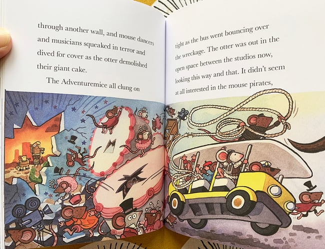 Mice Camera Action Original Art: Baby Otter Demolishes the Cake Set