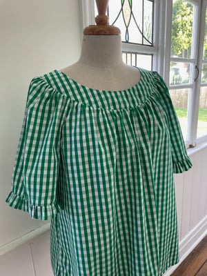 Image of The Kelly Green Check Smock Top