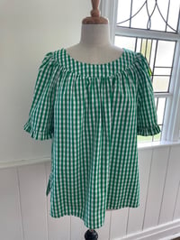 Image 3 of The Kelly Green Check Smock Top