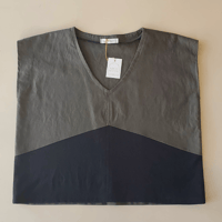 Image 1 of Olive + Black Angled Vneck