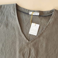 Image 3 of Olive + Black Angled Vneck