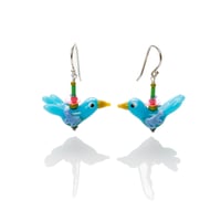 blue bird earrings