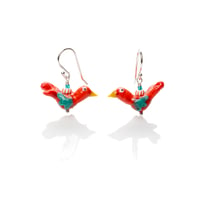 red bird earrings