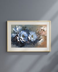 Image 1 of Delicate Blue Roses Art Print