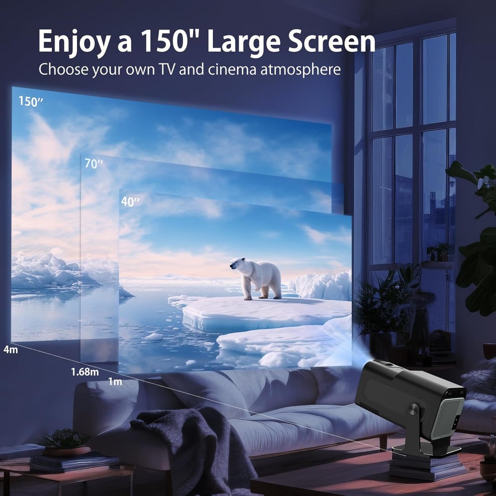 MSL Android 11 390ANSI HY320 Projector 4K Native 1080P Dual Wifi6 BT5.0 Cinema Outdoor