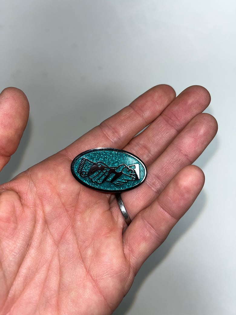 Image of Skate Like a Girl Sparkly Arms Enamel Pin