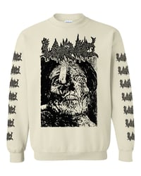 Larvae " Lust for the Dead " Sweatshirt  Sand Crewneck Fleece Pullover with Sleeve prints