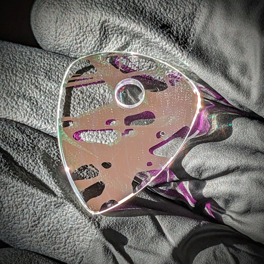 Image of Color Shifting Glass Guitar Pick Pendant 