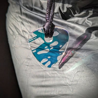 Image of Color Shifting Glass Guitar Pick Pendant 