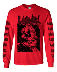 Larvae " Lust for the Dead " Longsleeve Red T-shirt with Sleeve prints