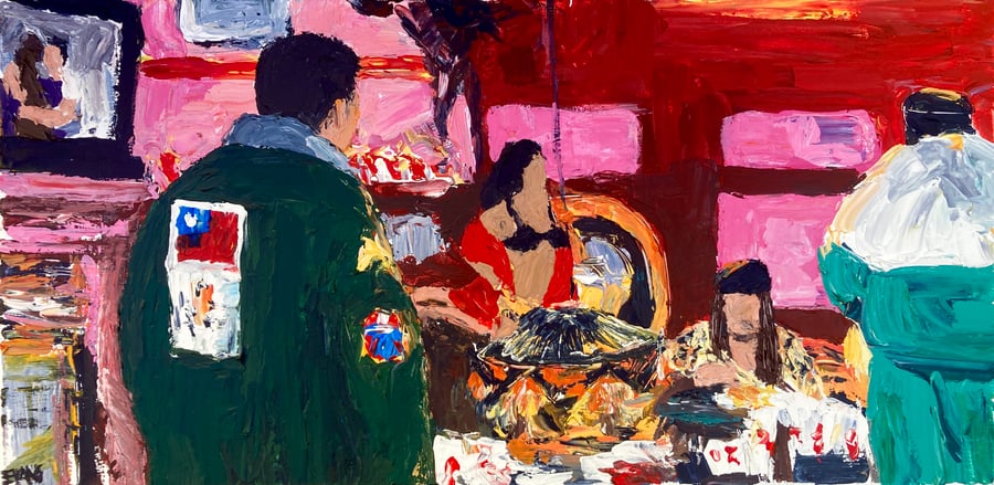 Image of “Negotiations with Drexel Spivey” original painting 