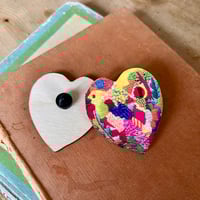 Image 3 of Heart Wooden Pin Badge