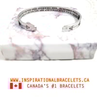 Image 3 of "Whenever You Feel Overwhelmed, Remember Whose Granddaughter You Are" Bracelet – Engraved Strength