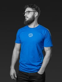 Image 2 of Blue Shapes Globe Tee (unisex)