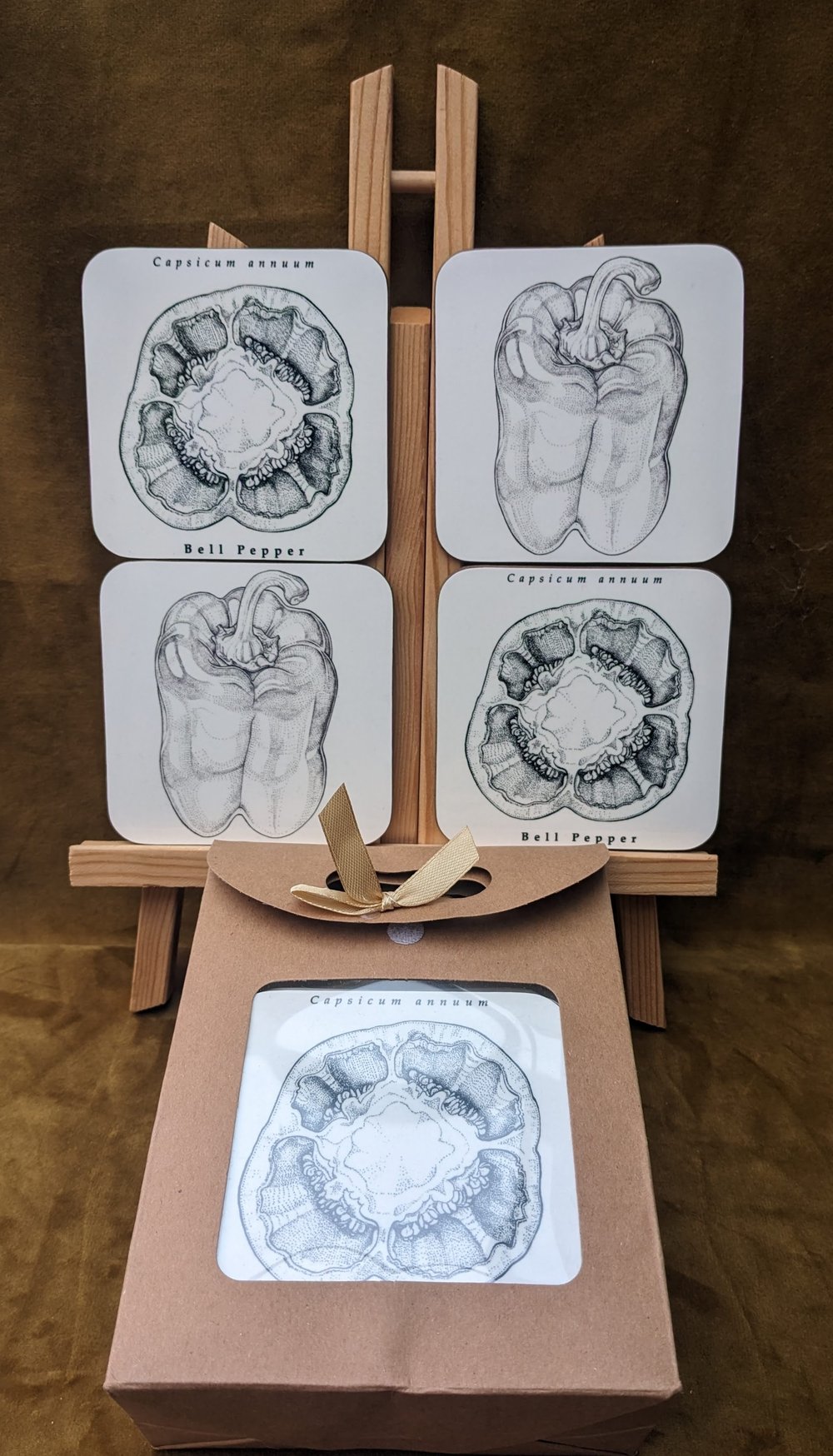 Image of Coaster Set of 4 - Onion/ Cabbage or Peppers