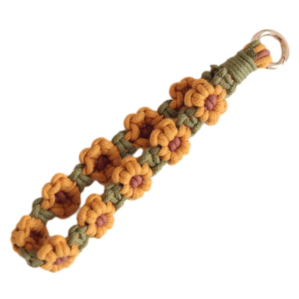 Image of Macrame flower keyrings 