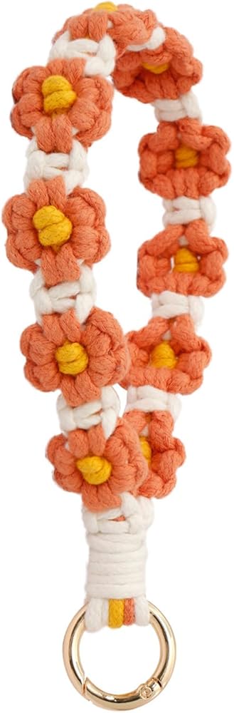 Image of Macrame flower keyrings 