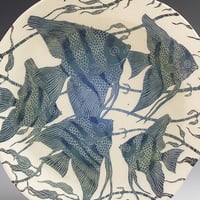 Image 3 of Angelfish sgraffito ceramic dish