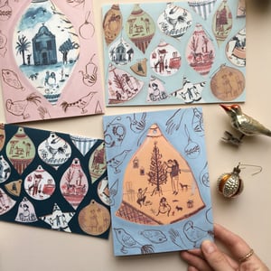 Image of Christmas Card - Light blue bables