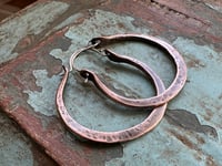 Image 5 of Solid copper Hoops earrings 