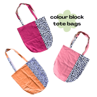Image 1 of Colour Block Tote Bags