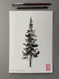 Image 3 of Medium original ink tree A4 