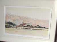 Image 5 of Rievaulx Abbey Vintage Limited Edition Art Print by Daisy Barnes, Hand-signed, Framed, defects 
