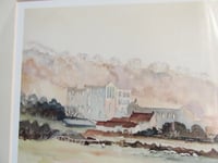 Image 8 of Rievaulx Abbey Vintage Limited Edition Art Print by Daisy Barnes, Hand-signed, Framed, defects 