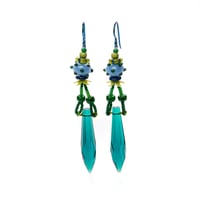 emerald prism trapeze earrings