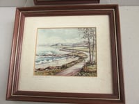 Image 2 of 2 x Vintage Crawfordsburn (N Ireland) Miniature Art Prints, Hand-Signed R. W. Young, Framed, defects