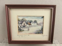 Image 3 of 2 x Vintage Crawfordsburn (N Ireland) Miniature Art Prints, Hand-Signed R. W. Young, Framed, defects