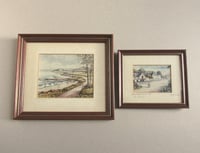 Image 6 of 2 x Vintage Crawfordsburn (N Ireland) Miniature Art Prints, Hand-Signed R. W. Young, Framed, defects