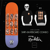 Image 1 of COMBO DEAL - Don Pendleton 100% SKETCHY 8.5" skateboard + t-shirt