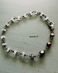 Image 5 of solstice rainbow moonstone and peacock pearl bracelet