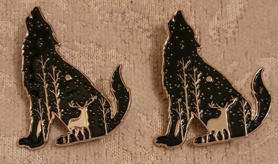 Image of Wolf Moon limited edition shaped enamel pin 