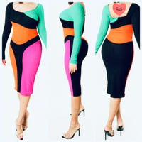 Multi Color Midi Bodycon