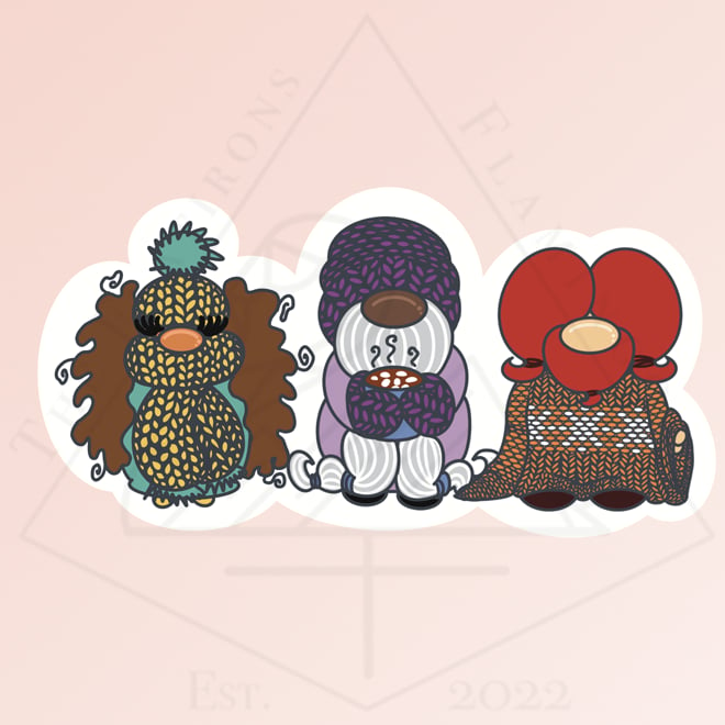 Image of Gnome Knit Trio - Sticker