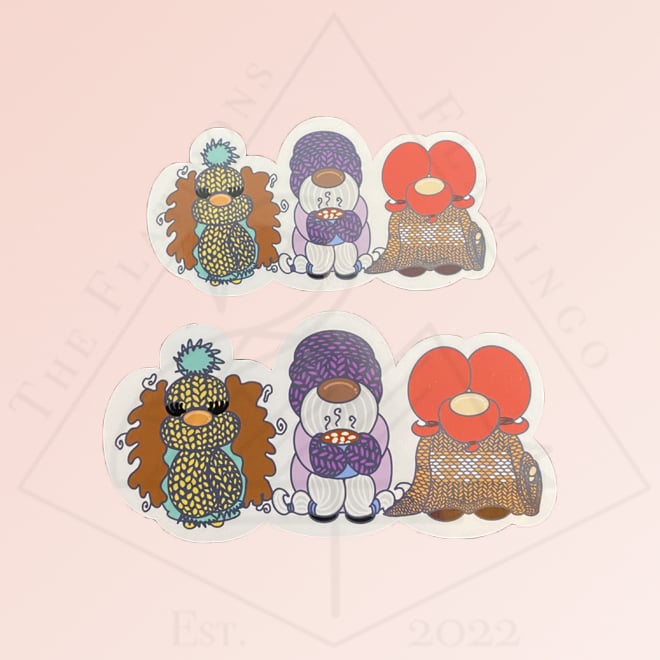 Image of Gnome Knit Trio - Sticker