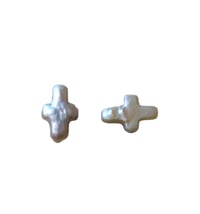 Image 2 of Pearl Cross Earrings