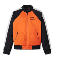 Image 2 of Women's Sedona Orange Satin Bomber Jacket