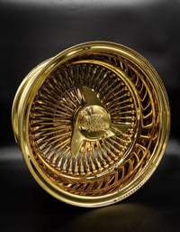 14x7 All Gold 100 Spoke Player Wire Wheels Rims (reverse)