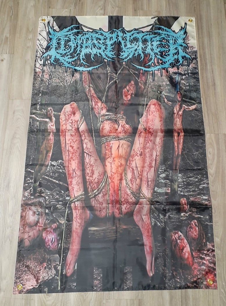 Image of LIMBSPLITTER "Grisly Exploitations of Flesh" 5x3 FLAG