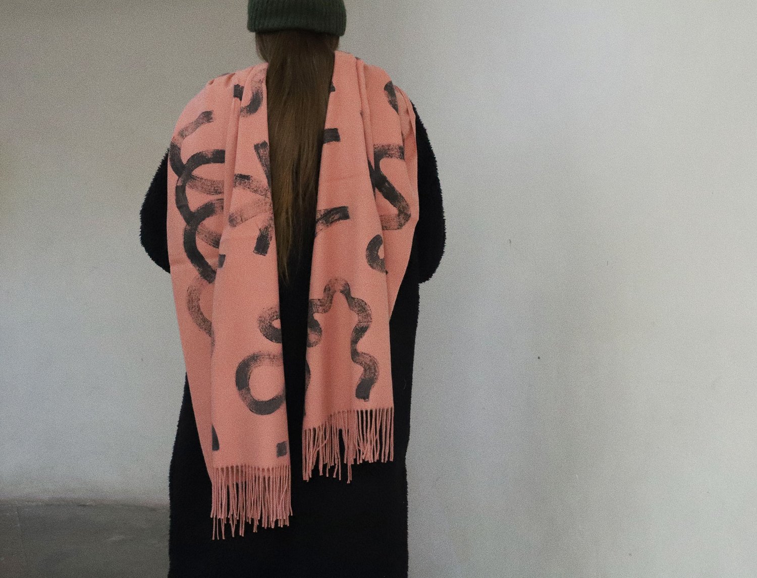 Image of SOFT ORANGE PAINTED SCARF