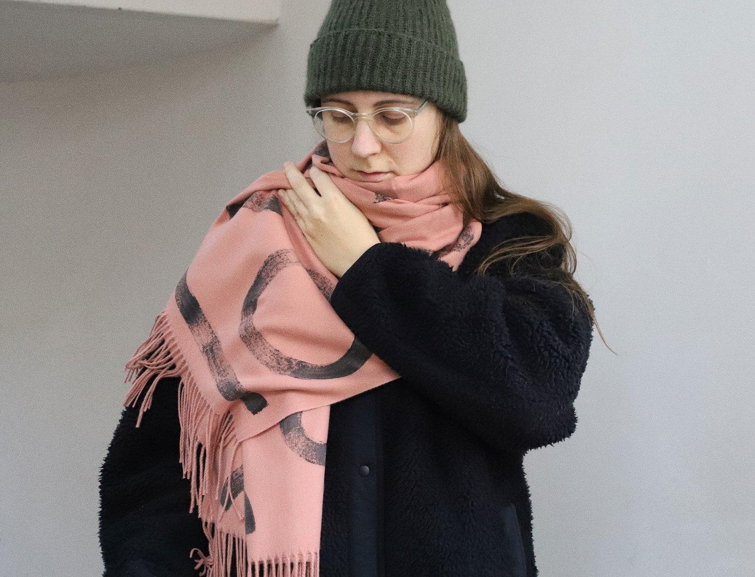 Image of SOFT ORANGE PAINTED SCARF