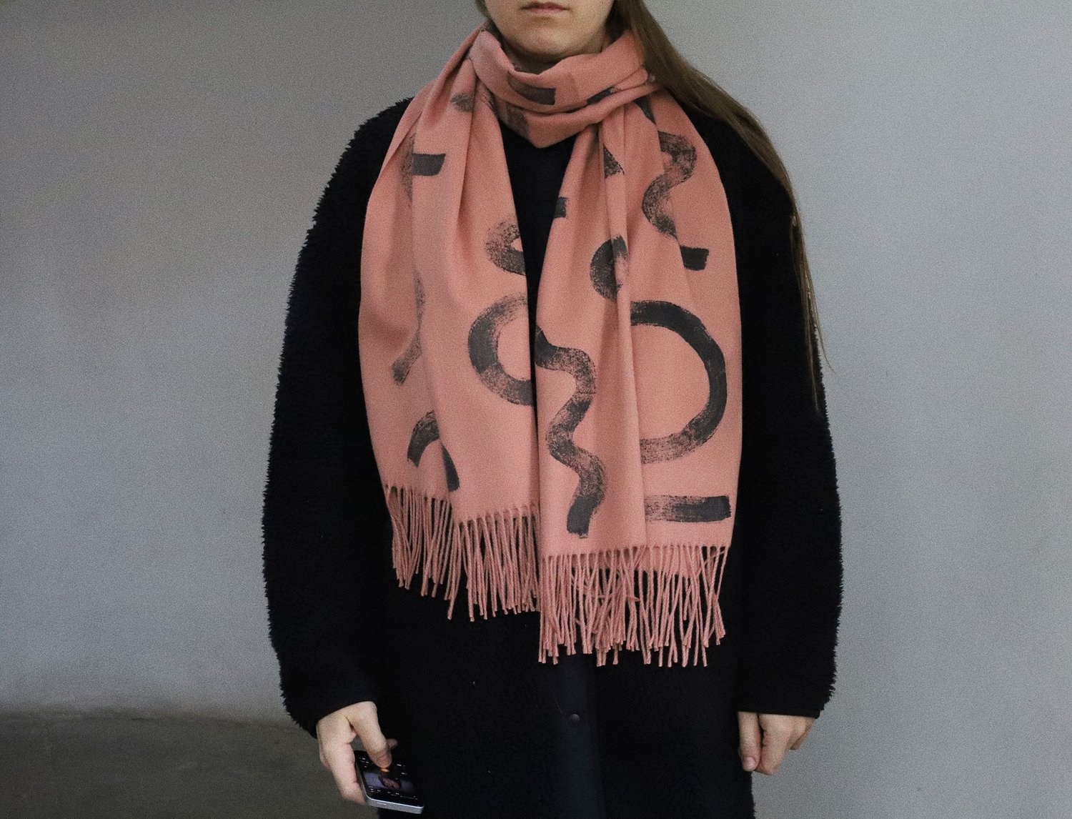 Image of SOFT ORANGE PAINTED SCARF